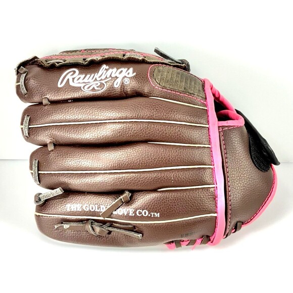 Rawlings 11" Softball Glove Leather Palm FP11T Brown with Pink Trim RHT - Picture 2 of 9